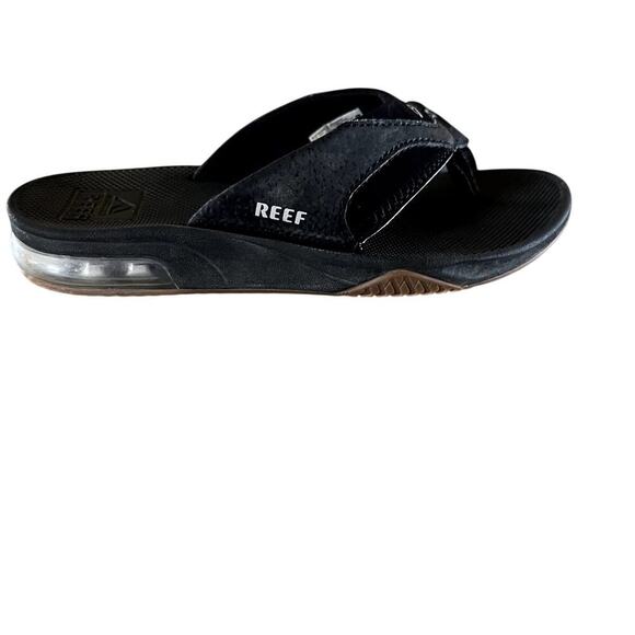 Reef Fanning black thong, flip flops, slip on sandals, Kids size 2 - Picture 1 of 6